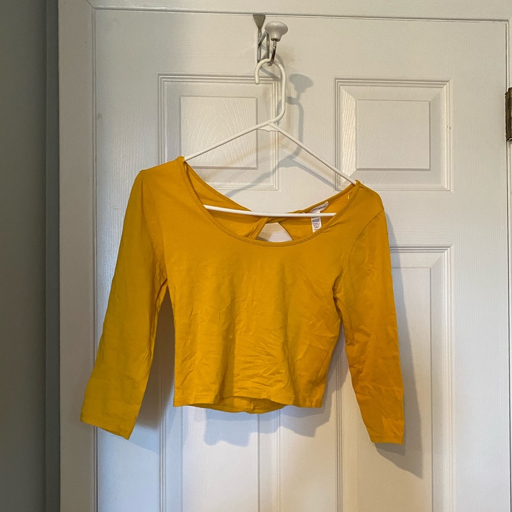 Ambiance Apparel Mustard Orange Crop Top